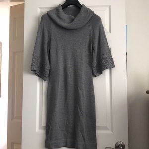 Cow neck sweater dress